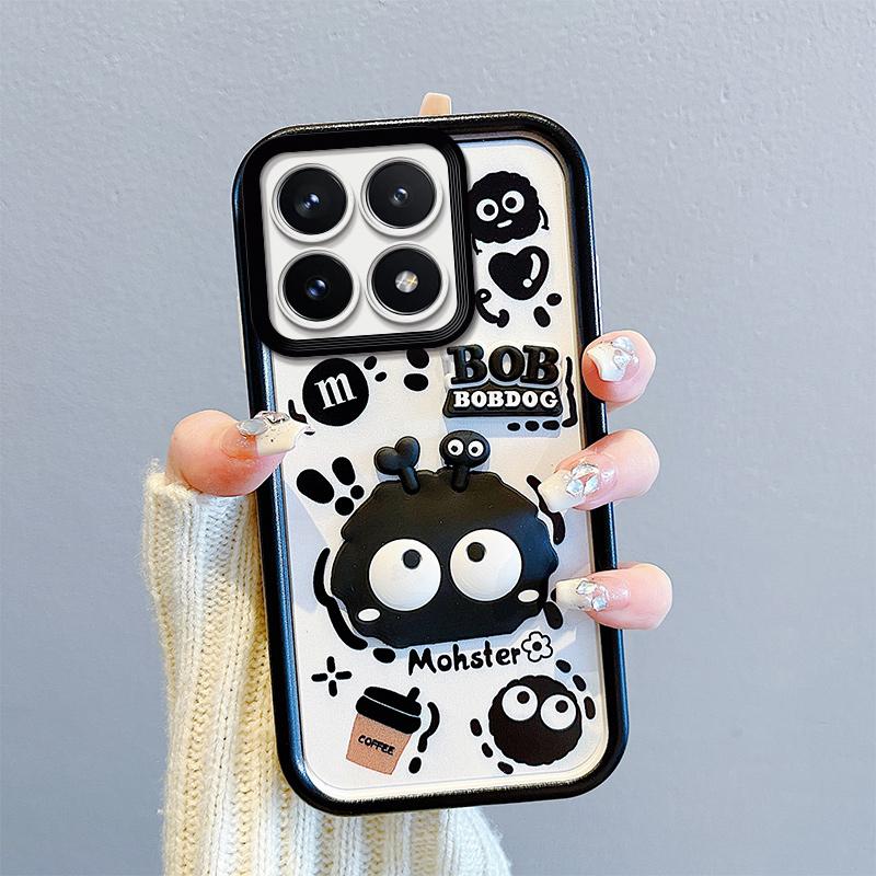 KEYSION Nárazuvzdorné pouzdro pro Xiaomi POCO F6 Pro se šňůrkou Měkký silikonový roztomilý 3D kreslený panáček Kryt na telefon pro POCO X6 Pro 5G