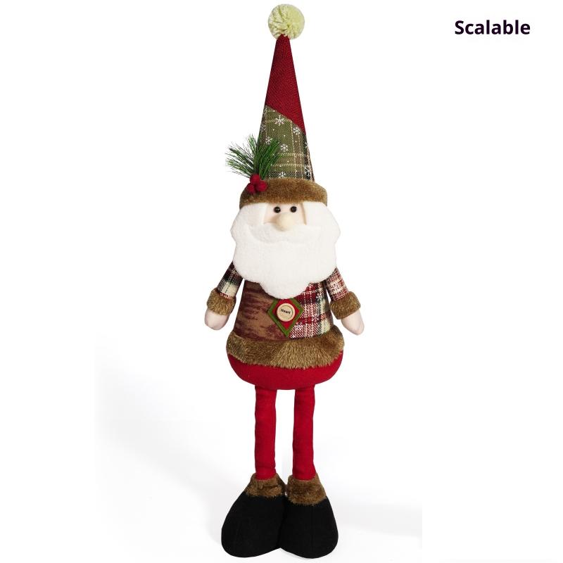 Retractable Christmas Decorative Dolls Set Reindeer Snowman Santa Claus Standing Ornaments Merry Christmas Home Party Decor