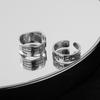 BFCLUB  Silver Color Irregular Letters Open Rings For Women Female Simple Retro Style Handmade Fine Jewelry Bijoux Birthday