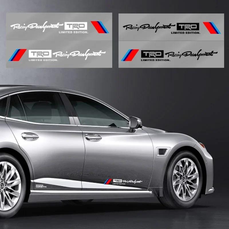 2Pcs Car Body Decoration Stickers Door Personalized Sporty Stickers for Toyota Trd C-hr Prado Rav4 Yaris Hilux Prius Avensis Corolla