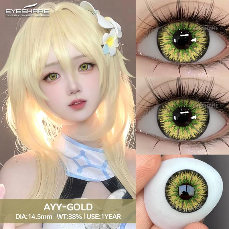 Eyeshare Farbige Kontaktlinsen, Anime-Augen, verschiedene Stile, Cosplay-Charakter-Make-up-Kontaktlinsen, Halloween-Trickster-Cosplay-Brillenlinsen, 1 Paar