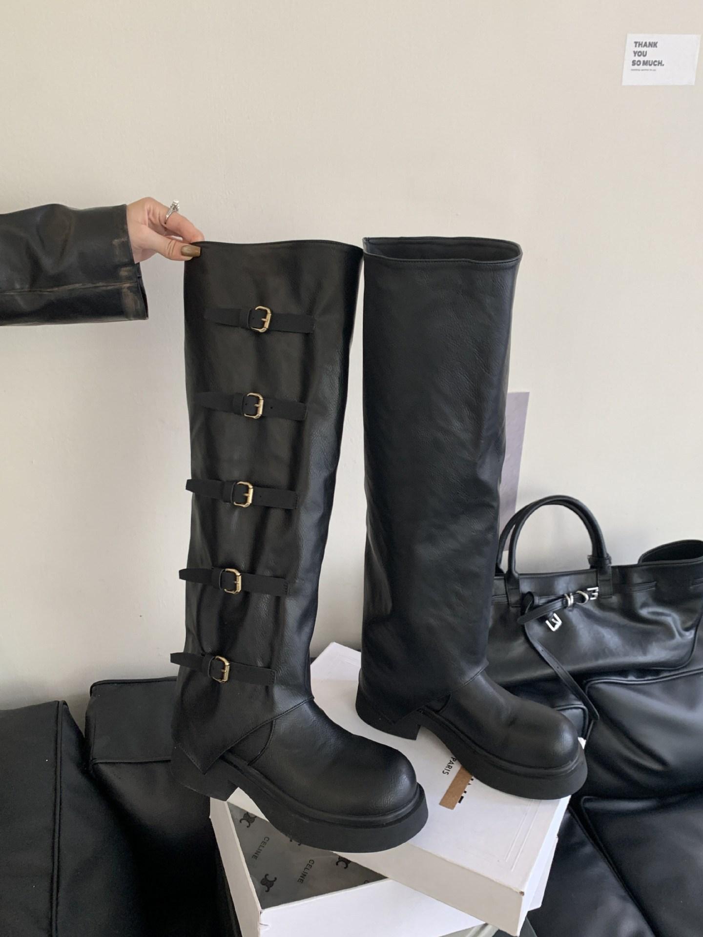 

Punk wasteland wind boots women s 2025 autumn and winter new retro platform heap boots sweet cool babes high boots 35