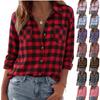 Women's Casual Plaid Long Sleeve Open Front Shirt Jacket with Collar