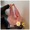Large capacity flower cotton thread hollow tote bag women's new seaside vacation beach woven shoulder bag