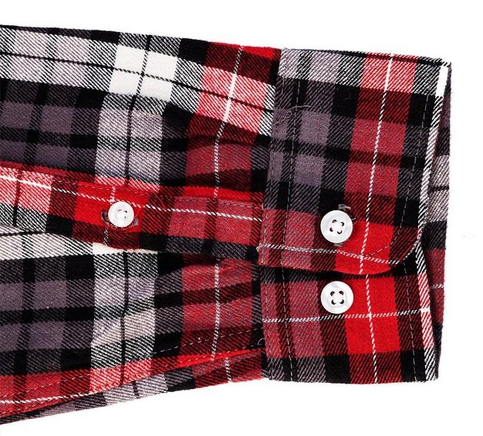 Flannel Shirt Checked Red, Black And White Size M - T N81-540-M