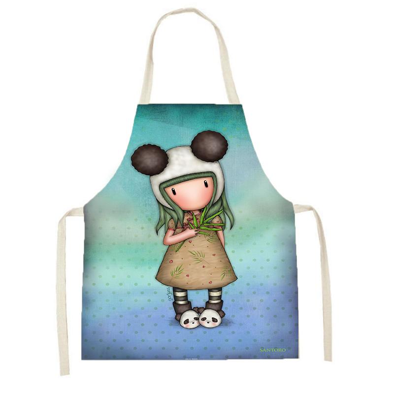 Vaření Pečicí olej a skvrny Kuchyňská zástěra Kreslená Roztomilá dívčí zástěra Zástěra na večeři Dámská zástěra na čištění lněných látek
