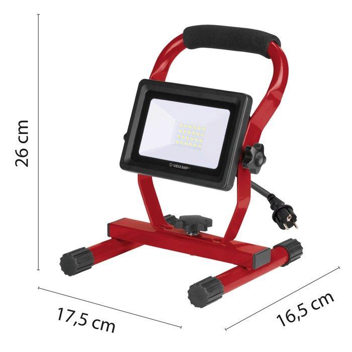 Lampe De Travail - VELAMP - LIGHT PAD - 20W - 1600 Lumens - IP65 - Noir