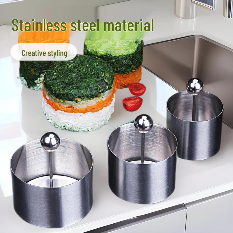 Positive Cold Dish Stainless Steel Cake Mold - Round Kitchen Decoration for Western Food Plating.