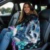 1pc Blue Fox Jewelry Fantasy Animal Fleece Blanket Mythical Creature Art Soft Throw for Fantasy Lovers