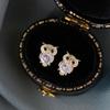 Cute Diamond Zircon Owl Earrings - Small, Exquisite Animal Design for Women
