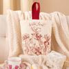 Handheld Chinese Wedding Candy Bag Blessing Words Wooden Ring Cloth Money Pocket Flowers Spring Festival Brocade Red Envelope