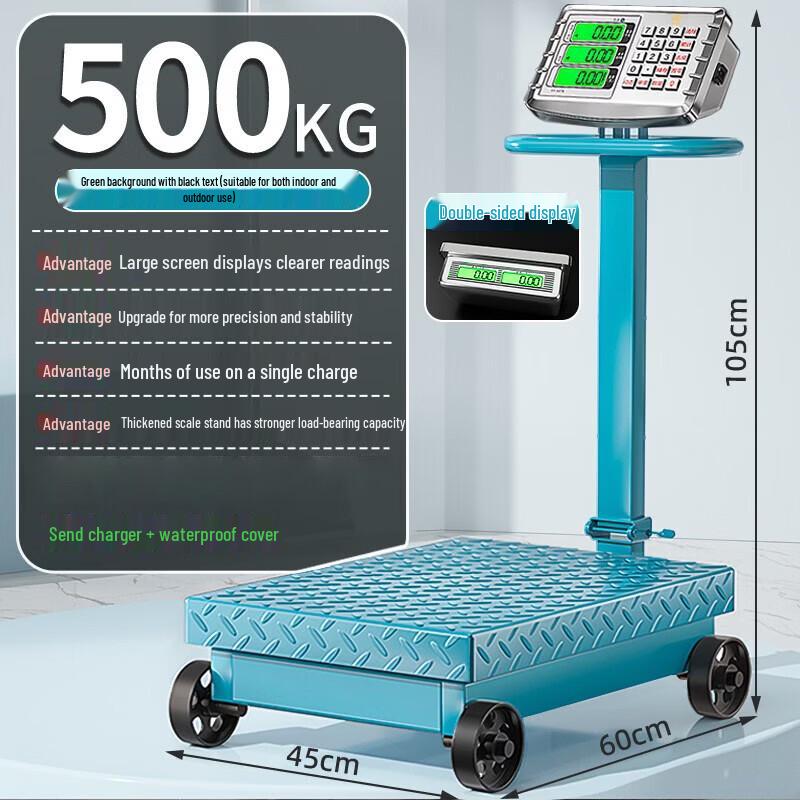 Commercial Industrial Foldable Platform Scale with Wheels
