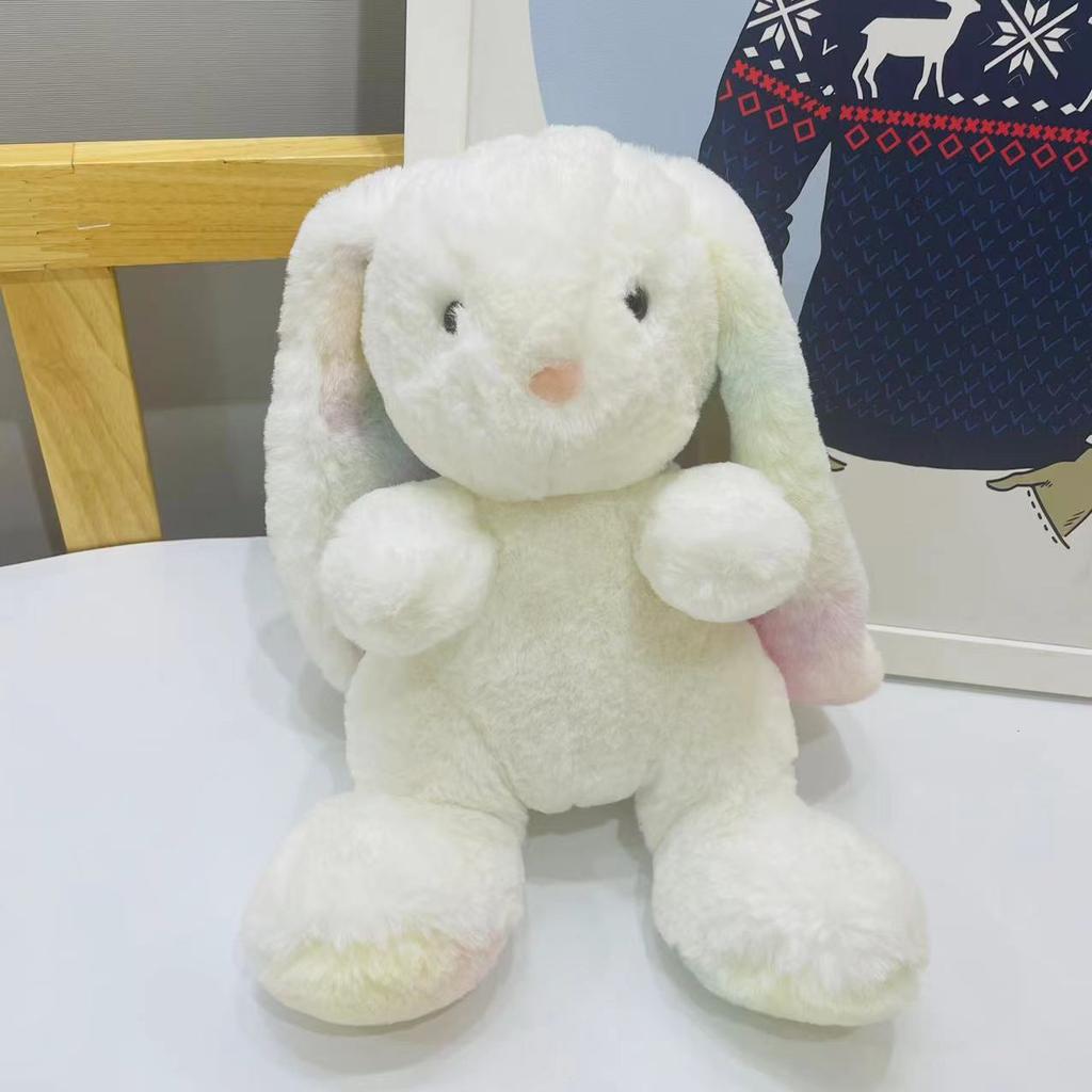 Rainbow Rabbit Wu Lula Plush Toy Doll Rabbit Throw Pillow Children's Birthday Doll Year of the Rabbit Annual Meeting Gifts