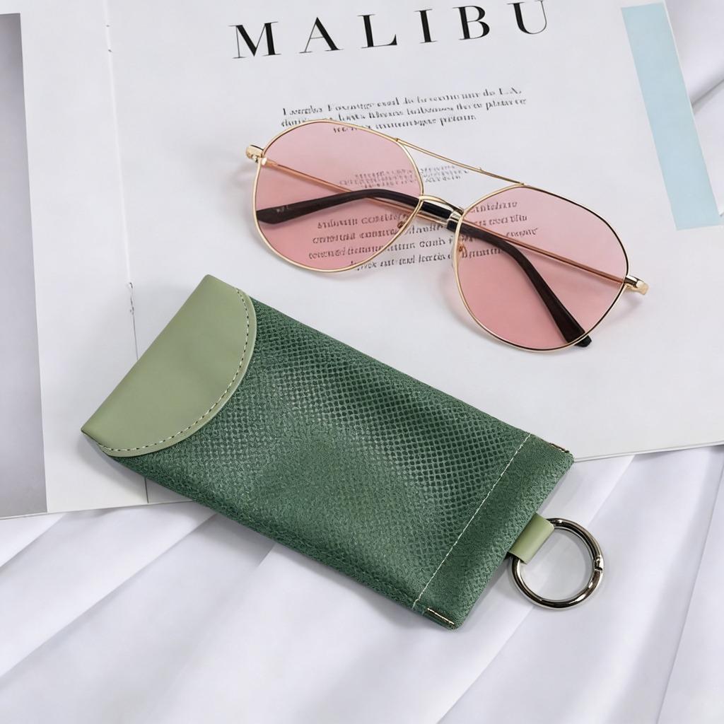 

Hangable Glasses Case Sturdy Pull-Out Eyewear Bag Eyeglasses Pouch Hangable Portable Glasses Pouch For Outdoor Sports Daily зелений