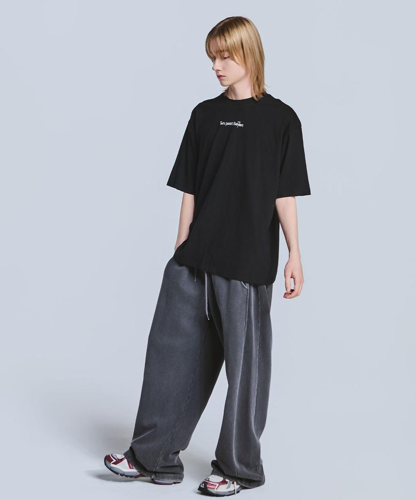 TEN PAST SEVEN Basic Logo Short Sleeve T-Shirt - Black