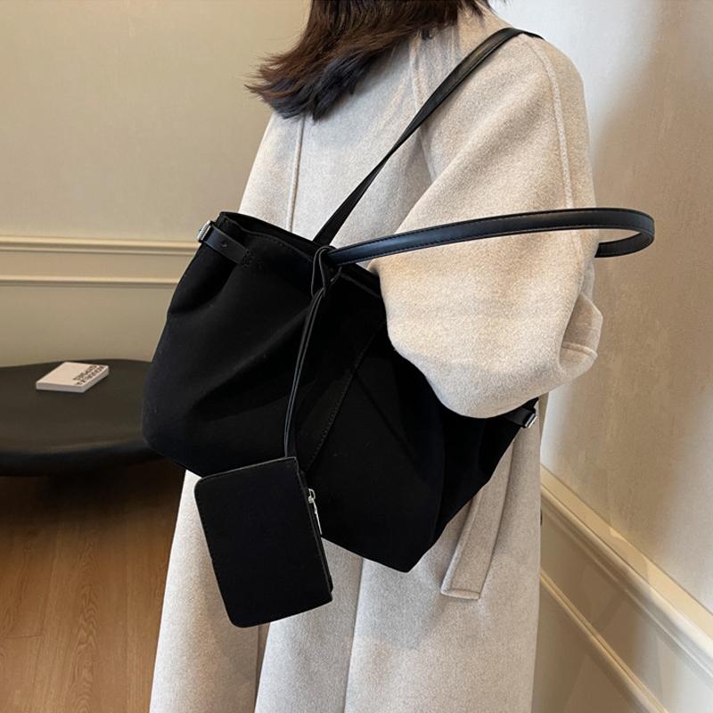 Bags Shoulder Suede For Yogodlns Women Large Capacity Totes Lightweight Underarm Bag Casual Shopper Handbag Solid Color Travel Bucket Bag