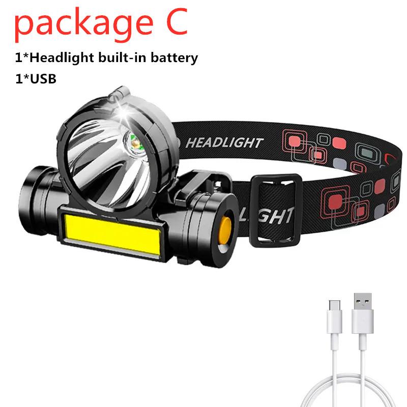 

Powerful LED HeadlampTorch USB Rechargeable Flashlight Headlight Waterproof Head Light Camping Fishing Mining Light Lamp Torch