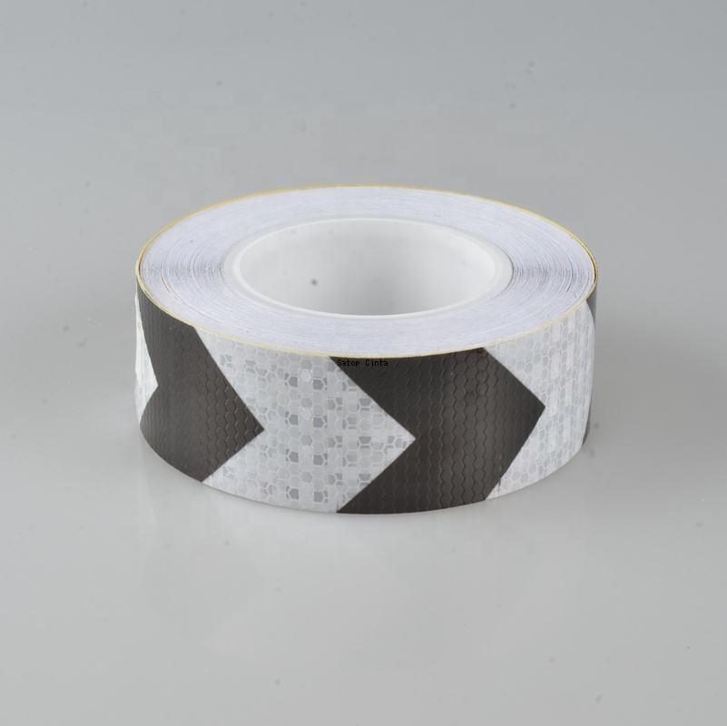 5cm*5m Arrow Reflective Stickers White-Black Waterproof Adhesive  Warning Safety Tapes Reflectors Strips For Trucks Trailers Car