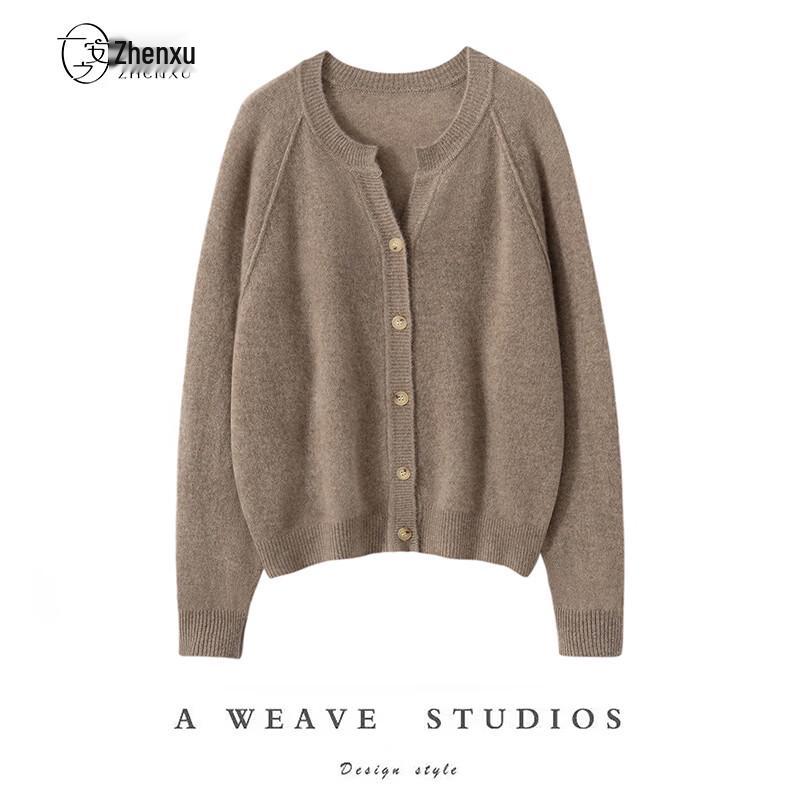 Women's 100% Cashmere Half-Open V-Neck Spring Cardigan