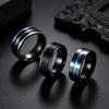 Europäisch-Amerikanische Mode Schwarz & Farbe Durchsetzt Titanstahl Mattierter Ring Schmuck