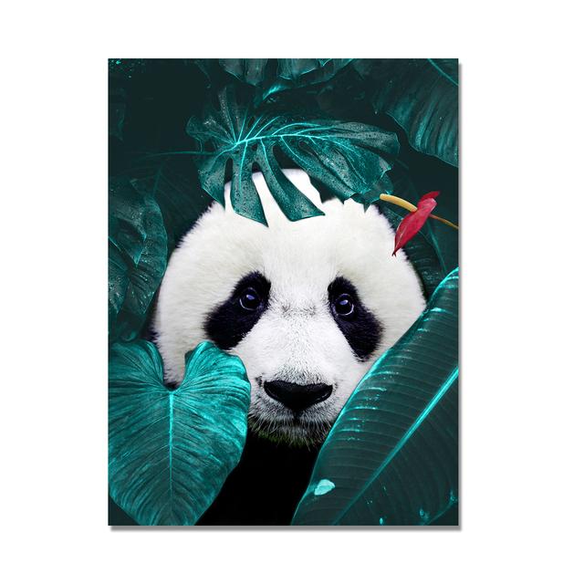 Lion and Tiger Flowers Canvas Painting Animal Cuadros Posters and Prints Nordic Wall Art Pictures for Living Room Home Decor