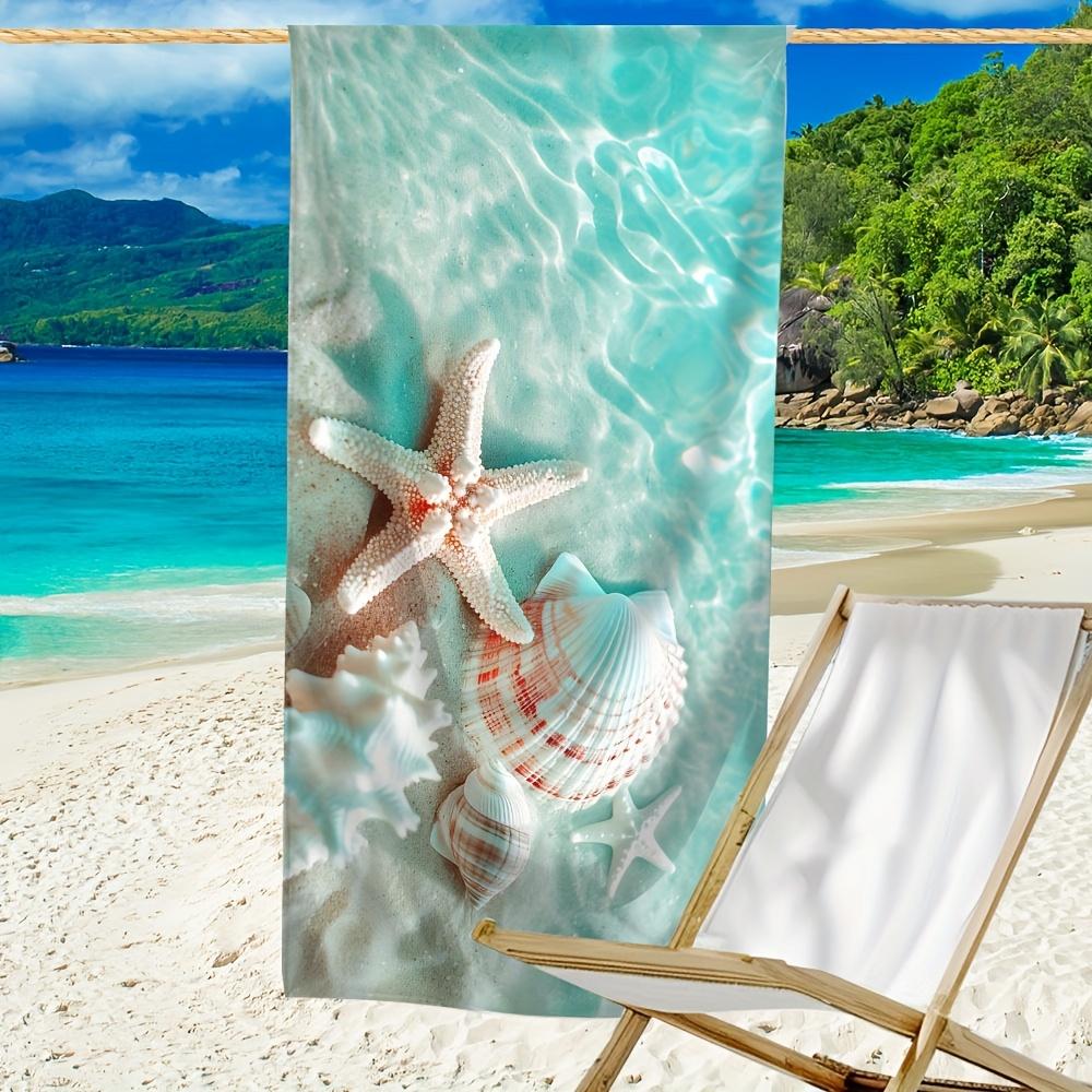

Quick-Dry Microfiber Beach Towel with Starfish Design Lightweight, Absorbent & Machine Washable for Swimming, Camping & Vacation W40*H60(CM)
