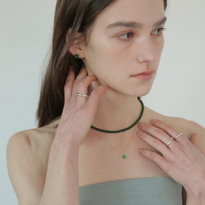 modernlike silver 925 onyx green necklace 4mm