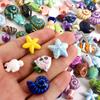10pcs/Lot Sea Beach Conch Starfish Tropical Fish Bead Charms For Jewelry Making Supplies Ceramics Pendant DIY Bracelets Material