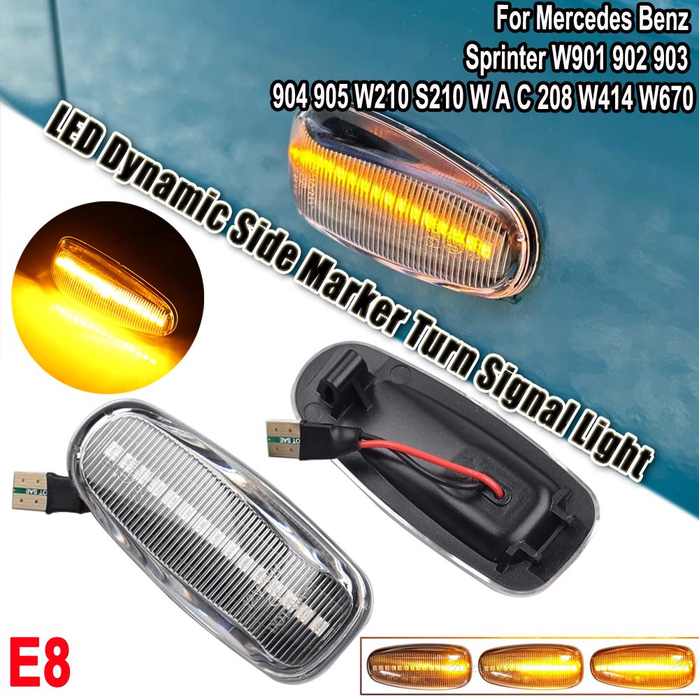 Dynamic Flowing LED Turn Signal Light Side Marker Sequential Blinker Light For Mercedes BENZ E-Class W210 C-Class W202 W208