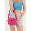 Black U35 Canvas Fabric Women's Shoulder Bag With Single Zipper Compartment And Adjustable Strap U:14 E:20
