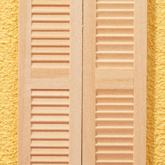 2 szt. Śliczna gładka powierzchnia ozdoba scena rekwizyt 1/12 skala miniaturowe żaluzje okiennice do odgrywania ról okno