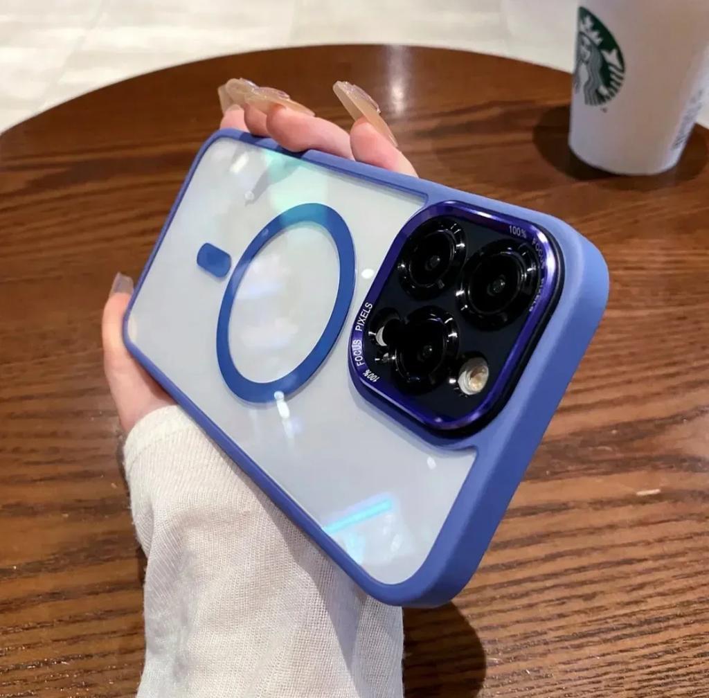 Luxury Magnetic Metal Lens Bumper Protection Case For iPhone 17 16 15 14 13 12 Pro Max 16 Plus Wireless Charge Hard Clear Cover