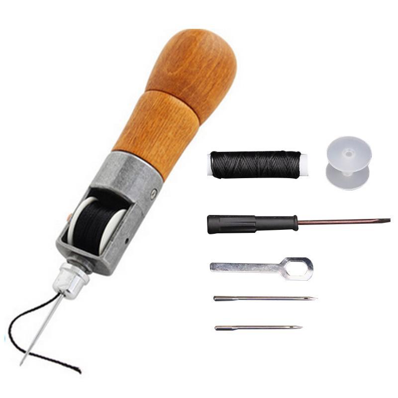 1 Set DIY Handnähmaschine Gewachster Faden für Leder Nähwerkzeug Lederhandwerk Kantenstich Gürtelstreifen Schusterwerkzeuge