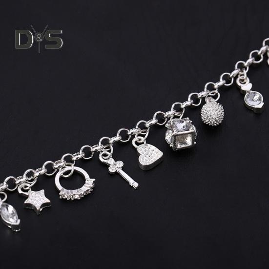 Bracciale da Donna Multi Ciondoli Lega Catena Vuota Colore Solido Moschettone Gioiello da Polso Donna Regalo di Anniversario Braccialetto Leggero