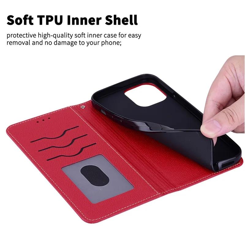 Candy Color Buchleder Flip Portemonnaie Handyhülle für iPhone 15 14 13 12 11 Pro Max X XR XS Max 7 8 15 Plus Luxus Fashion Cover