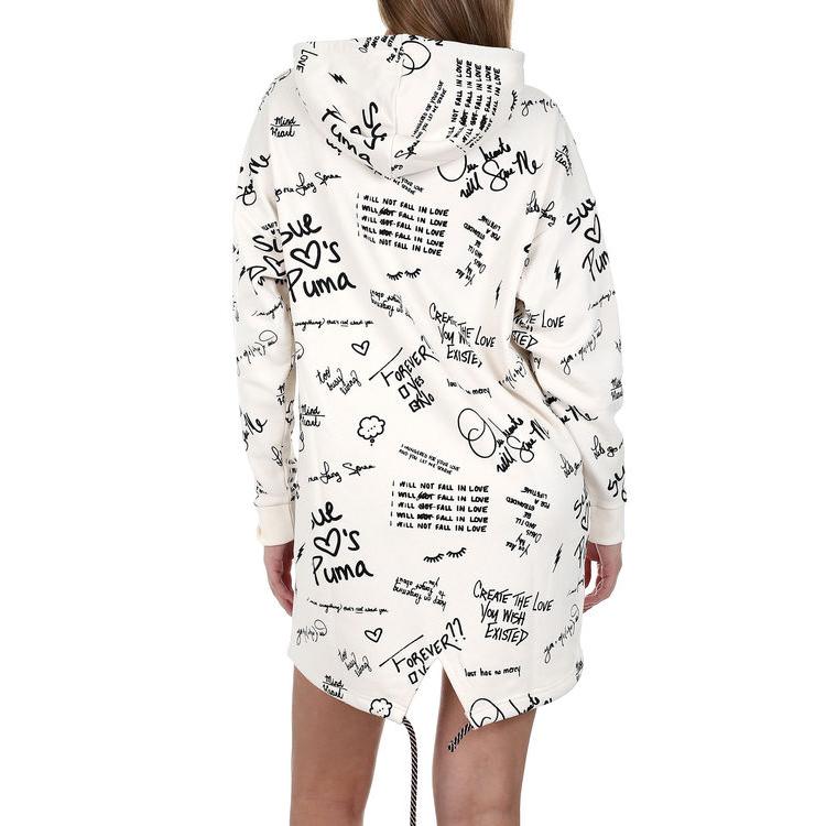 Puma Sue Tsai Collaboration Hooded Graffiti Long Sleeve Dress Women dresses Off-White 595235-55