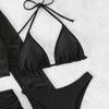 2024 Damen Vier-Teiler Mesh Langarm Bikini-Set mit Sonnenschutz