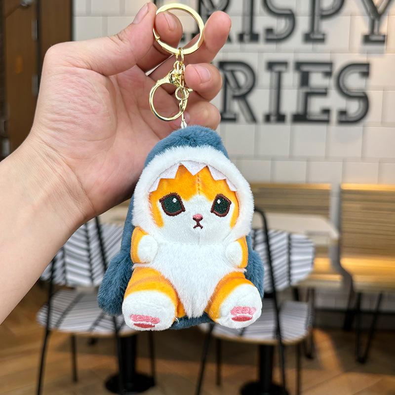 Internet celebrity Kapibara shark cat plush small pendant bag pendant Japanese cartoon doll scratching machine doll