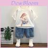 Stylish Boys Summer Apparel Short Sleeve Set Soft Cotton Outfit For Ages 3 To 8