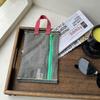 Translucent Mesh Storage Bag Portable Zipper Handbag Functional Cosmetic Pouch Pencil Case Documents Paper Organizer
