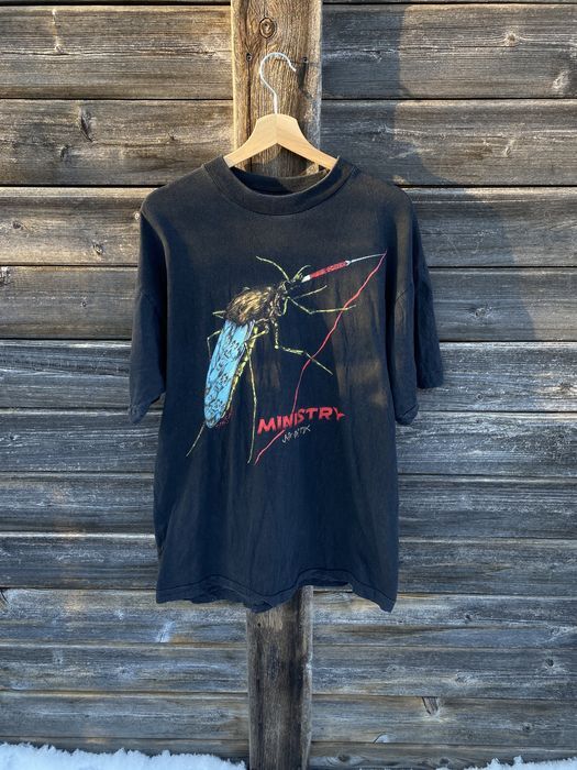 Rare 1992 Ministry Just One Fix Tour For Men Women Unisex Tshirt Reprint KH11949 Unisex T-Shirt M
