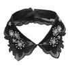 Fashion Cotton Lace Fake Crystal Beads Lace Leaves Detachable Collar Elegant White Color Fake Collar Ladies Blouse