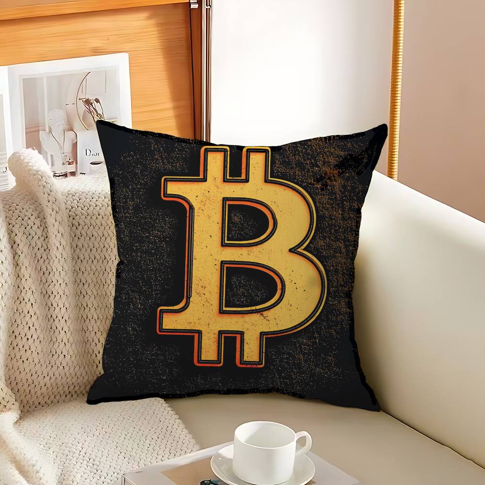 Popular Logo Bitcoin Pillow Anime Pillow Sofa Bed Head Pillow Cover Cushion Cover 45x45 cm Fashion