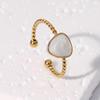 Women's Adjustable Heart-Shaped Twist Ring - Non-Fading Stainless Steel with Niche Design