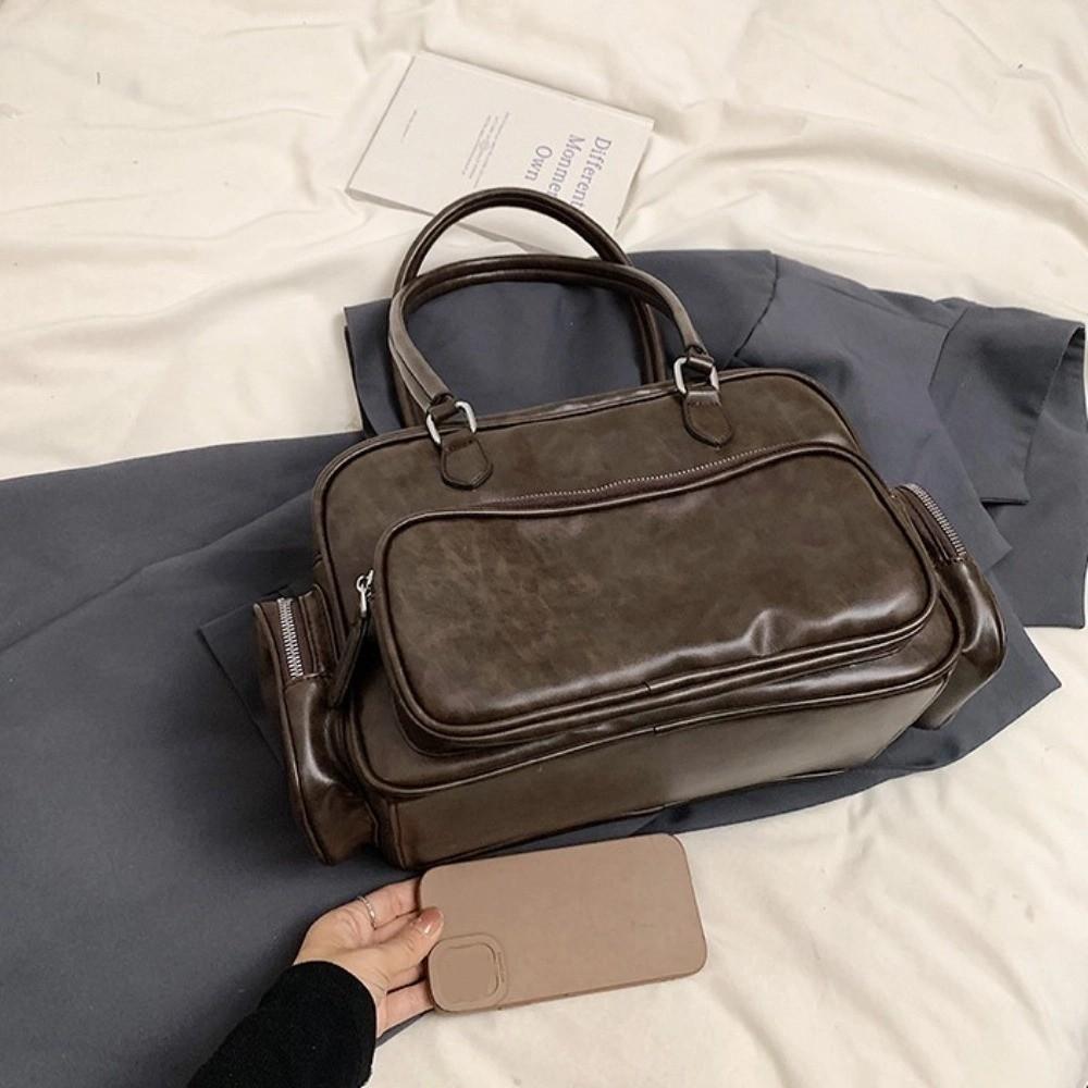 Tote Storage PU Handbag Multiple Pockets Messenger Bag Versatile PU Underarm Bag  Women