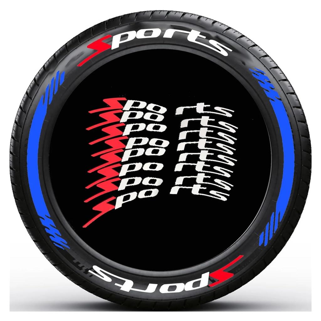 Car Bike Tire Decoration Sticker PVC 3D Sports Siamese Style