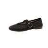 Hollow Mary Jane Shoes Women's Summer New One-pedal Flat-bottomed Comfortable Retro Hole Sandals Doudou Single Shoes