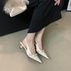 Fashion 2025 Summer Rivet Women Sandals Fashion Pointed Toe Nightclub Party Shoes Ladies Elegant Dancing Party High Heel Sandalias