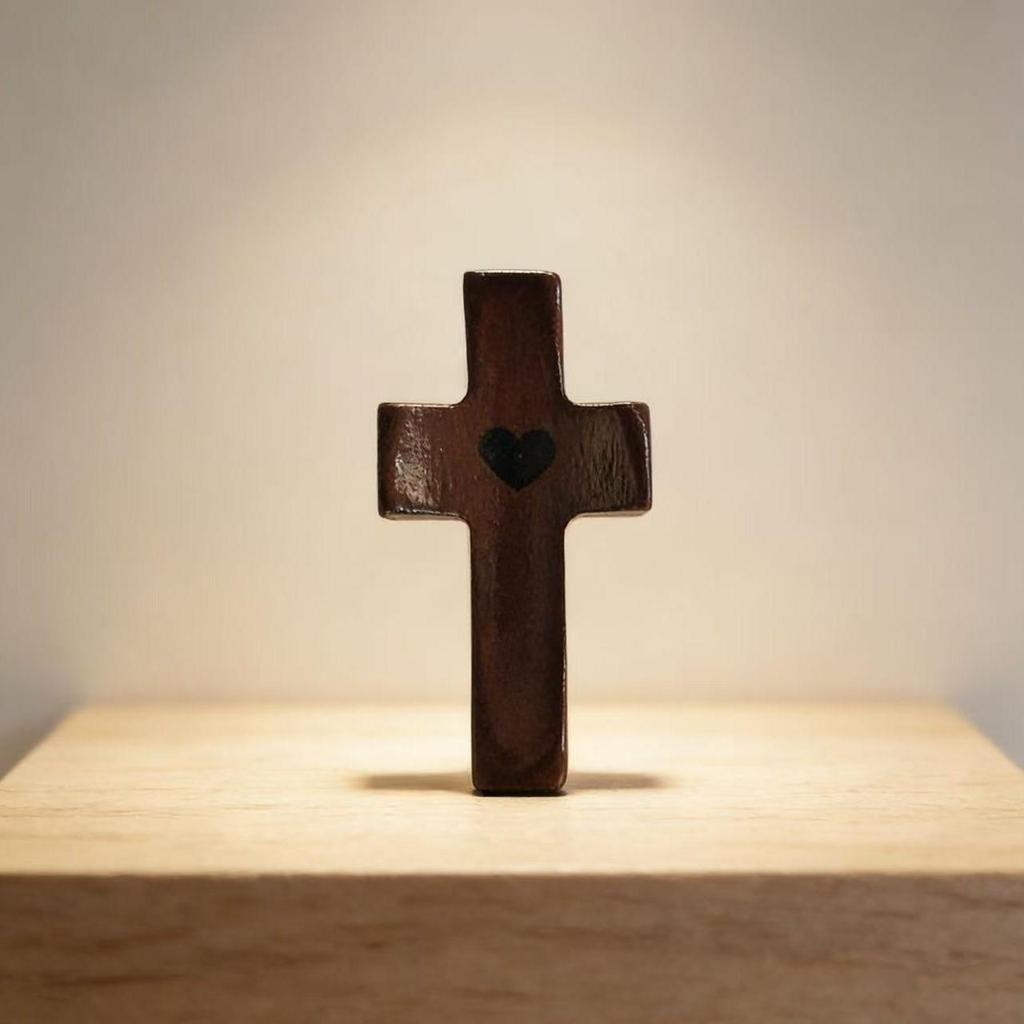 American Black Walnut Wood Cross Handle Piece - Easter Gift