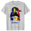 Romania Romanian Girl Woman Flag T Shirts Summer Graphic Cotton Streetwear Short Sleeve Birthday Gifts T-shirt Mens Clothing